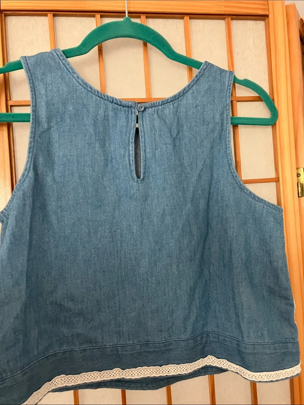 2 Piece Bundle Old Navy XXL 18 White Peplum Top & Blue Denim Tank Set NEW NO TAG